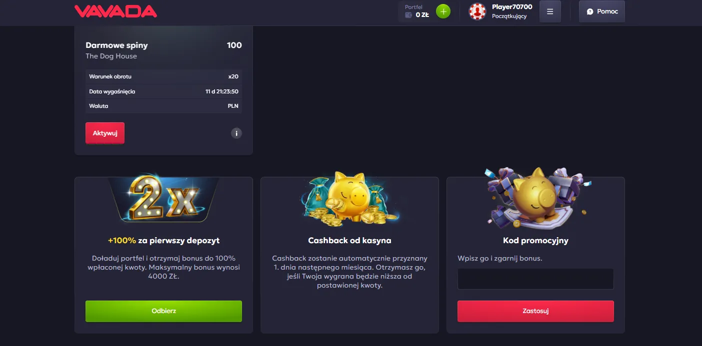Bonus powitalny Vavada Casino